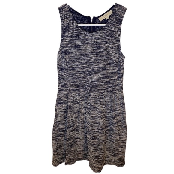 LOFT Navvy Tweed Sleeveless Dress w/ Zipper Detail on back - Picture 1 of 8
